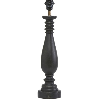 Drewniana lampa stołowa Linda czarna (podstawa)